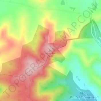 Hamilton Hill topographic map, elevation, terrain