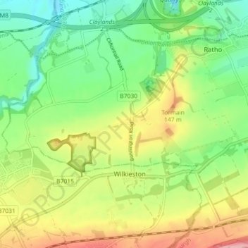 Bonnington topographic map, elevation, terrain