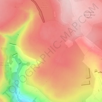 Ovenden Moor topographic map, elevation, terrain