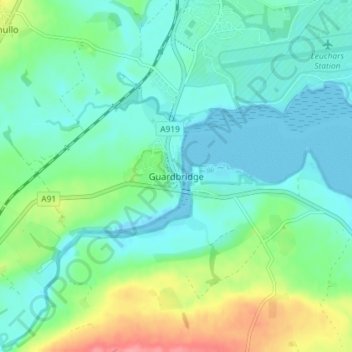 Guardbridge topographic map, elevation, terrain
