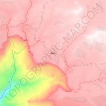 Kon topographic map, elevation, terrain