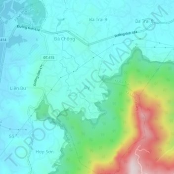 Dy topographic map, elevation, terrain