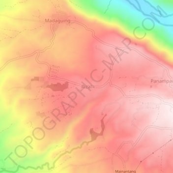 Rizal topographic map, elevation, terrain