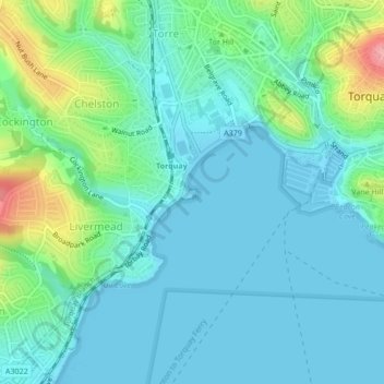 Corbyn Head topographic map, elevation, terrain