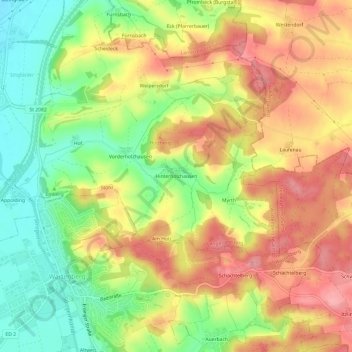 Hinterholzhausen topographic map, elevation, terrain
