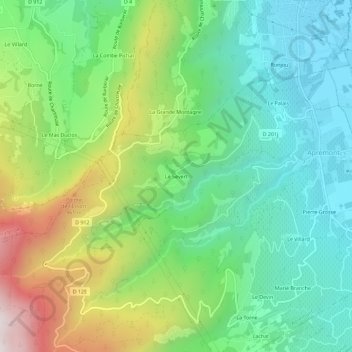 Le Severt topographic map, elevation, terrain