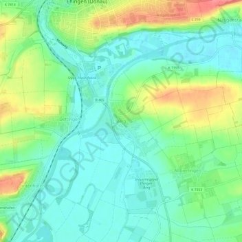 Berg topographic map, elevation, terrain
