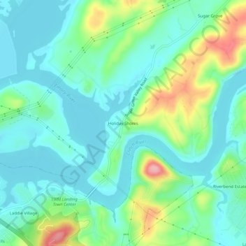 Holiday Shores topographic map, elevation, terrain