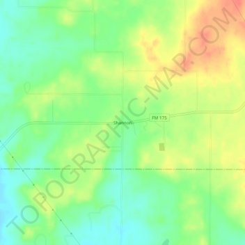 Shannon topographic map, elevation, terrain