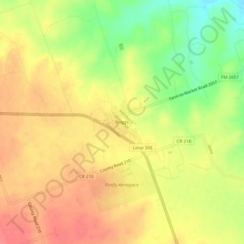 Briggs topographic map, elevation, terrain