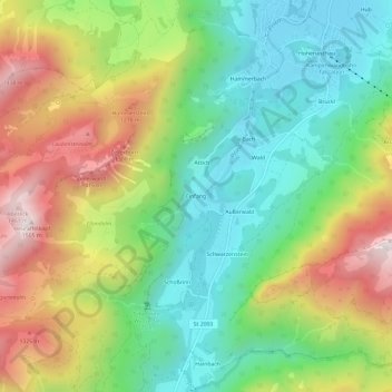Einfang topographic map, elevation, terrain