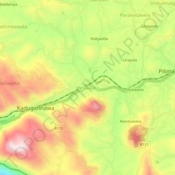 Henawala topographic map, elevation, terrain