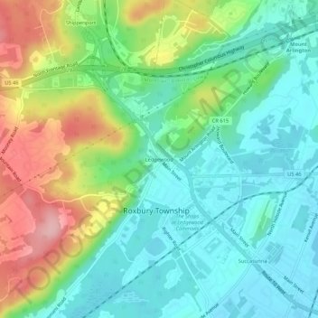 Ledgewood topographic map, elevation, terrain