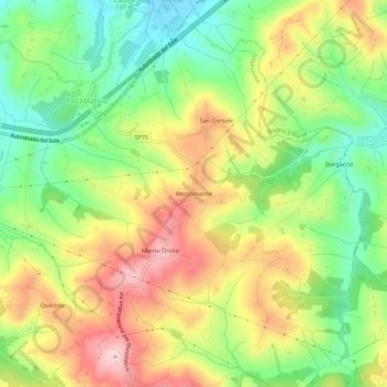 Mezzomonte topographic map, elevation, terrain