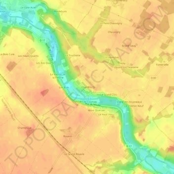Chatilllon topographic map, elevation, terrain