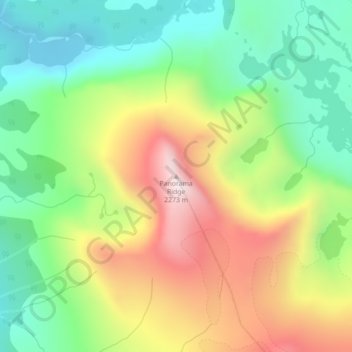 Panorama Ridge topographic map, elevation, terrain