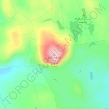 Joe English Hill topographic map, elevation, terrain