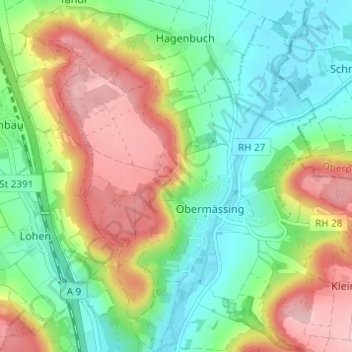 Hofberg topographic map, elevation, terrain