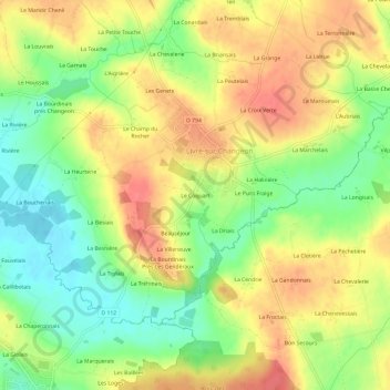 Le Coquart topographic map, elevation, terrain