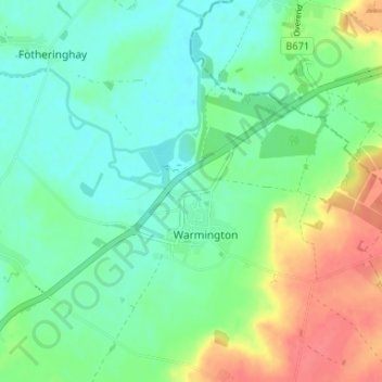 Eaglethorpe topographic map, elevation, terrain