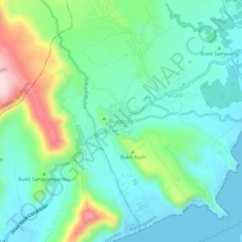 Bugbug topographic map, elevation, terrain