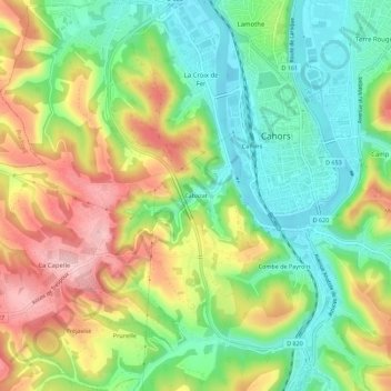Cabazat topographic map, elevation, terrain