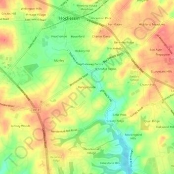 Runnymeade topographic map, elevation, terrain