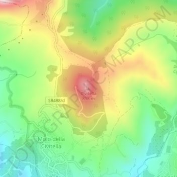 Civitella topographic map, elevation, terrain