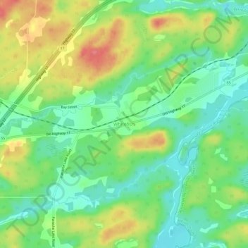 Whitefish topographic map, elevation, terrain