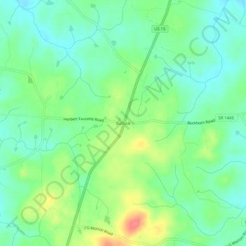 Bullock topographic map, elevation, terrain