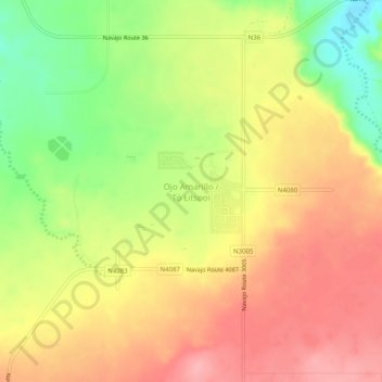 Ojo Amarillo topographic map, elevation, terrain