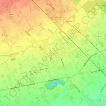 Musano topographic map, elevation, terrain