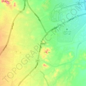 Al Hawiyah topographic map, elevation, terrain