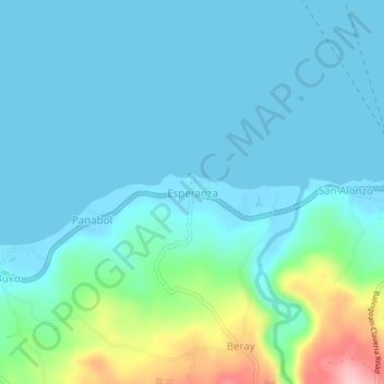 Esperanza topographic map, elevation, terrain