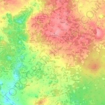 Cere topographic map, elevation, terrain