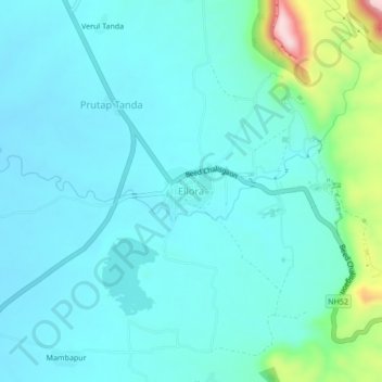 Ellora topographic map, elevation, terrain