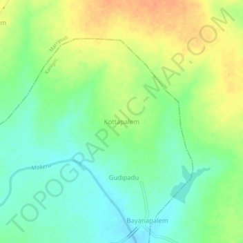 Kottapalem topographic map, elevation, terrain