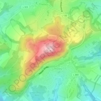 Schaumberg topographic map, elevation, terrain