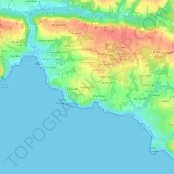 Kerdugazul topographic map, elevation, terrain