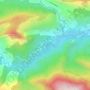 Vascognes topographic map, elevation, terrain