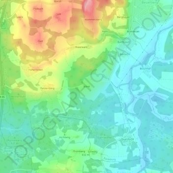 Winkl topographic map, elevation, terrain