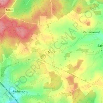 Ourt topographic map, elevation, terrain