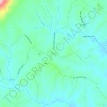 Critz topographic map, elevation, terrain