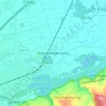 Frammeringermoos topographic map, elevation, terrain