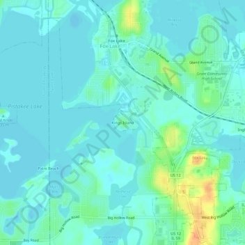 Kings Island topographic map, elevation, terrain