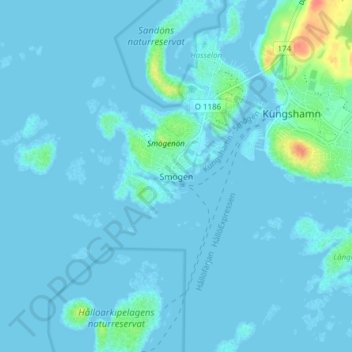 Smögen topographic map, elevation, terrain
