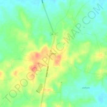 Tibbie topographic map, elevation, terrain