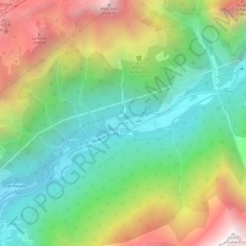 Livet topographic map, elevation, terrain