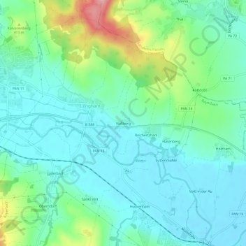 Naßberg topographic map, elevation, terrain