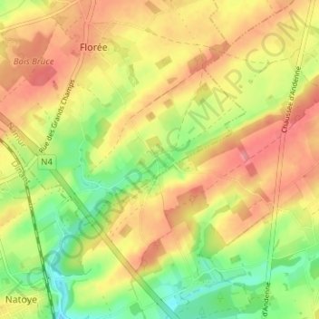 Maibelle topographic map, elevation, terrain